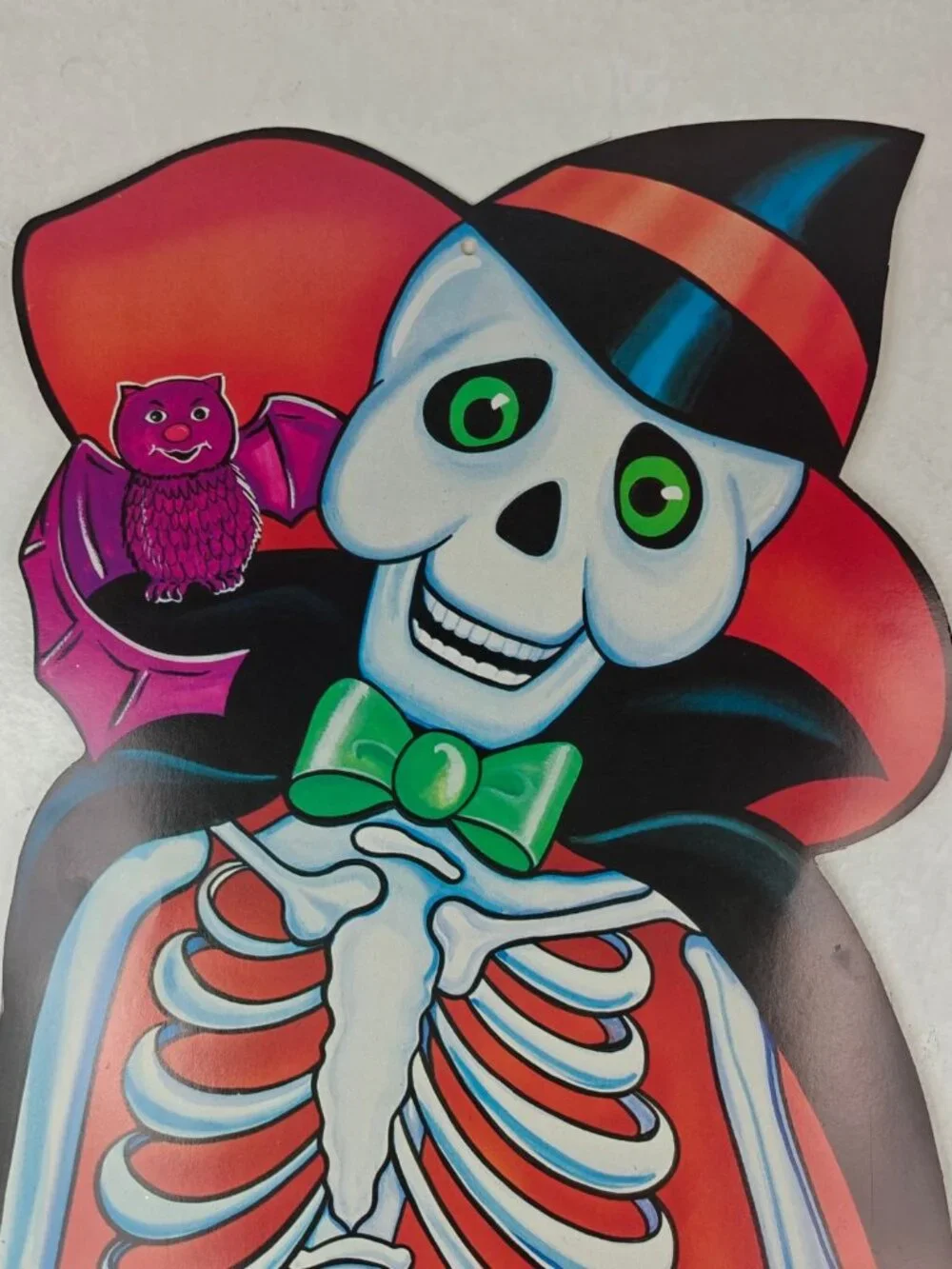 Vintage Party Time Mfg Skeleton Black Cat Die-Cut 36